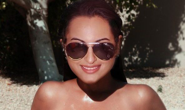 sonakshi sinha topless showing huge boobs fake