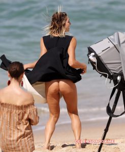 ashley hart topless and g string thong candids 005