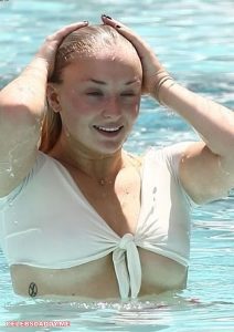 sophie turner bikini boobs and ass hanging out 007