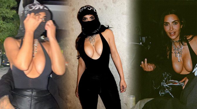 "Kim Kardashian Stuns in Bandana Mask at Coachella, Putting Curves on Full Display"