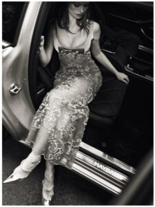 "Madelaine Petsch Stuns with Eye-Catching Curves and Cleavage Next to Opulent Maybach" 6