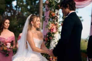 "Sydney Sweeney Dazzles in Figure-Hugging Wedding Dress, Showcasing Stunning Cleavage in Euphoria" 1