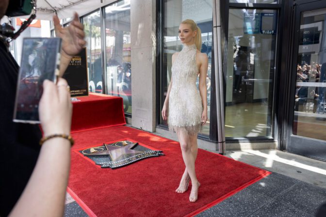 Anya Taylor-Joy Dazzles in Vintage Dress, Flaunting Legs at Walk of Fame Ceremony