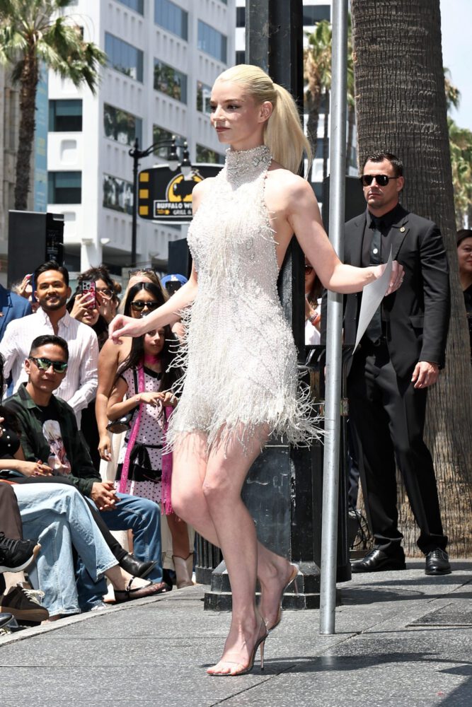 Anya Taylor-Joy Dazzles in Vintage Dress, Flaunting Legs at Walk of Fame Ceremony