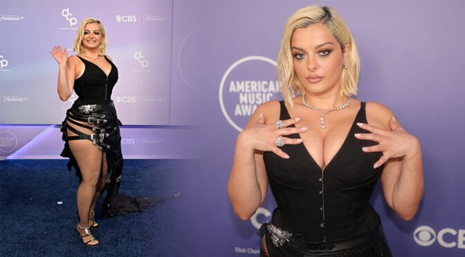 Bebe Rexha Stuns at the AMAs in a Daring Corset and Revealing Fishnets