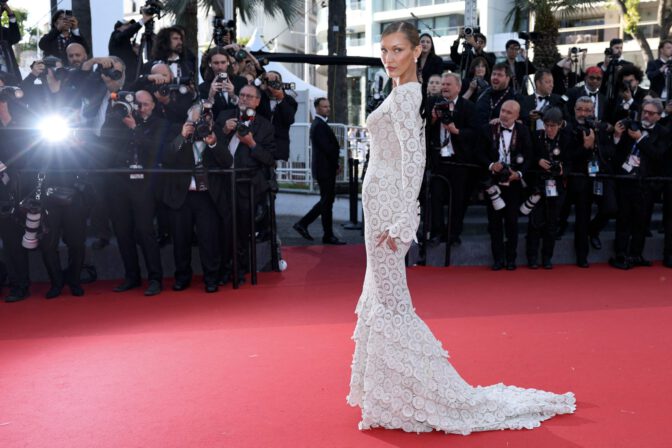 Bella Hadid Dazzles in Striking Plunging Cutout Dress at Cannes Film Festival