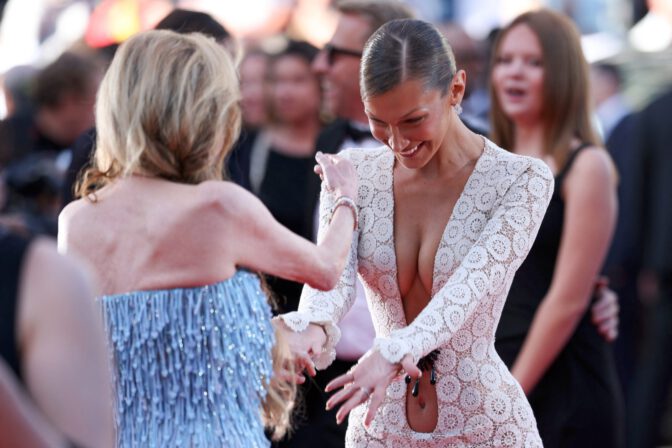Bella Hadid Dazzles in Striking Plunging Cutout Dress at Cannes Film Festival