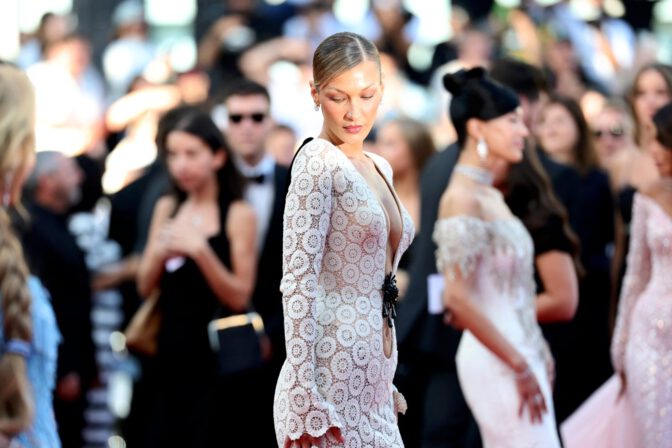 Bella Hadid Dazzles in Striking Plunging Cutout Dress at Cannes Film Festival