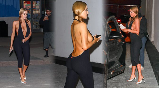 Bianca Censori Dazzles in a Bold, Plunging Unitard Without a Bra