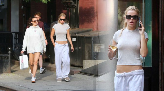 Brooks Nader Dazzles in Sheer Crop Top Without a Bra During Bold NYC Outing