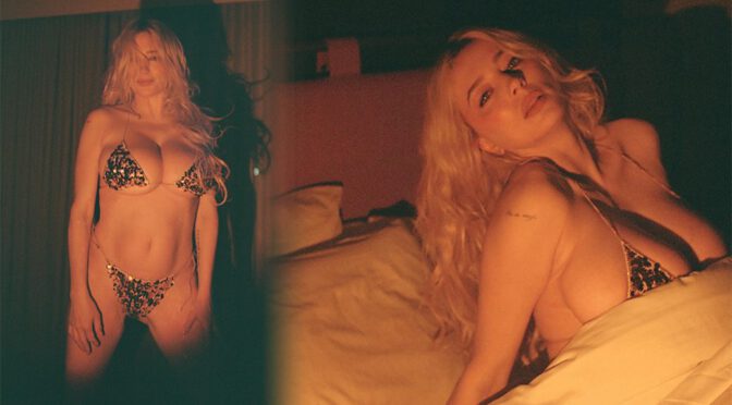 "Caroline Vreeland Dazzles in Sparkling Micro Bikini, Showcasing Her Stunning Curves and Ample Cleavage"