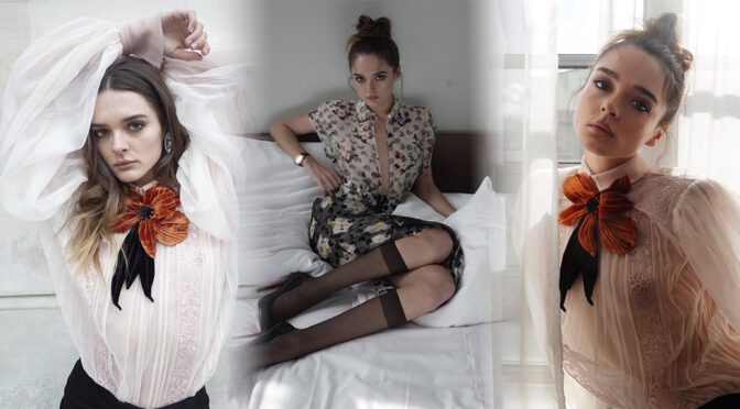 "Charlotte Lawrence Turns Heads in Rollacoaster Magazine with Stunning Sheer Outfits and Alluring Curves"