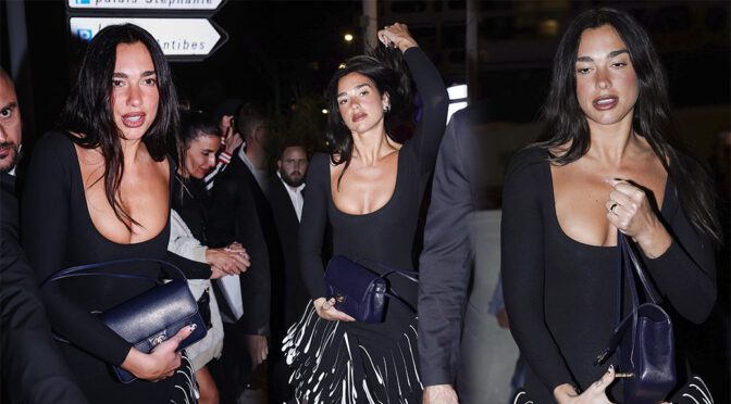Dua Lipa Dazzles at Paper Tiger Bash with Bold Cleavage and Playful Fringe