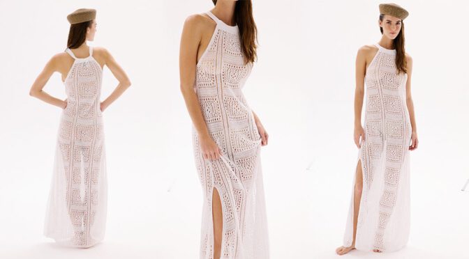 "Emily Feld Stuns in Braless Crochet Look for Atelier38: A Fashion Tease"
