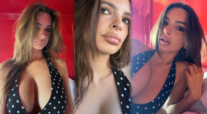 "Emily Ratajkowski Flaunts Stunning Look in Revealing Polka Dot Top with Hot New Selfies"