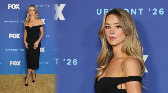 "Hassie Harrison Turns Heads in Form-Fitting Black Dress, Showcasing Stunning Cleavage at Fox Upfront 2026"