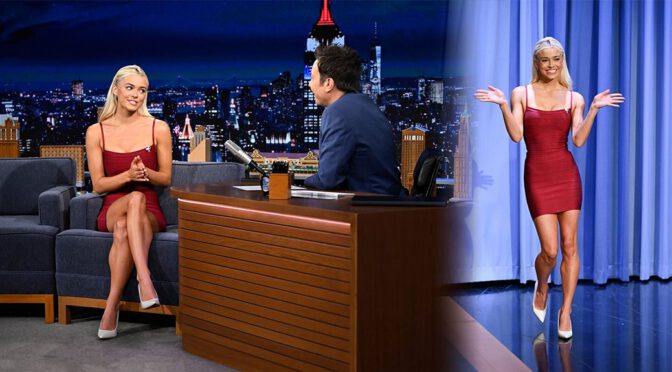 Olivia Dunne Stuns in Eye-Catching Red Bodycon Dress During Jimmy Fallon Appearance