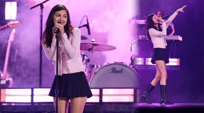 "Olivia Rodrigo Steals the Spotlight in a Chic Mini Skirt at Disney Upfront, Showcasing Her Stunning Legs"