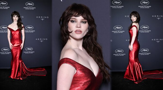 Sophie Thatcher Dazzles in a Gorgeous Red Dress at the 2026 Kering Women In Motion Gala