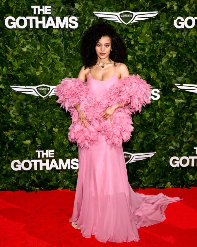 Chase Infiniti Turns Heads in Daring Pink Slip Dress, Showcasing Stunning Cleavage