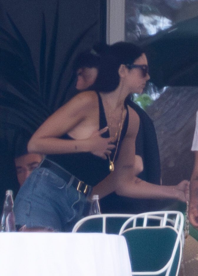 Flashing Major Sideboob! Dua Lipa Holds Her Chest To Avoid Wild Slip At Breakfast