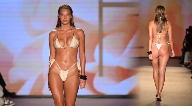 Jayde Pollard Sizzles on the Catwalk in Daring G-String Ensemble
