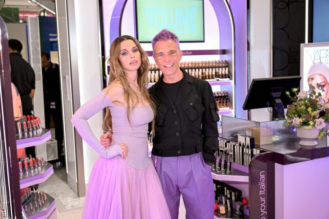 Julia Fox Bares Her Shoulders and Flaunts Her Curves in a Sheer Lavender Tulle Skirt at NYC Event