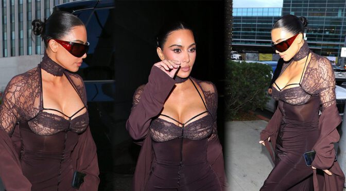 Kim Kardashian Turns Heads in Sheer Lingerie Dress, Flaunting Curves