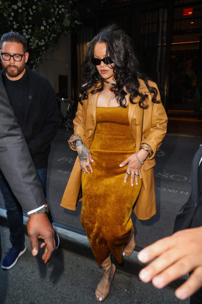 Rihanna Boobs Bursting Out of Ultra-Tight Dress on the Streets of Manhattan