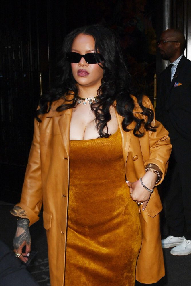 Rihanna Boobs Bursting Out of Ultra-Tight Dress on the Streets of Manhattan