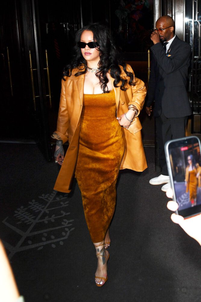 Rihanna Boobs Bursting Out of Ultra-Tight Dress on the Streets of Manhattan