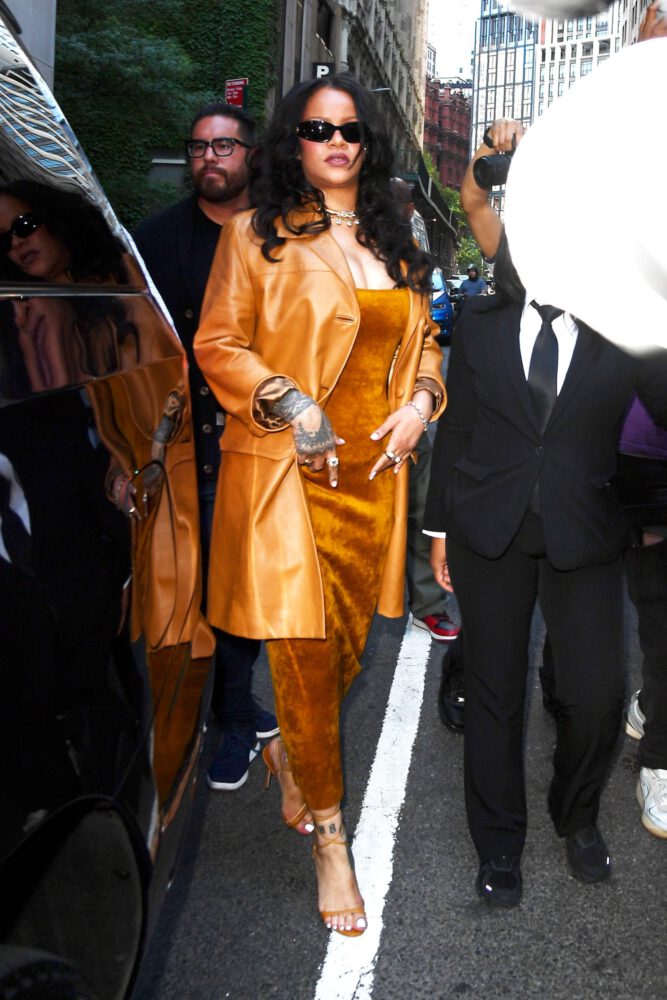 Rihanna Boobs Bursting Out of Ultra-Tight Dress on the Streets of Manhattan