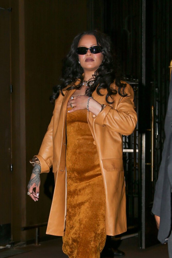 Rihanna Boobs Bursting Out of Ultra-Tight Dress on the Streets of Manhattan