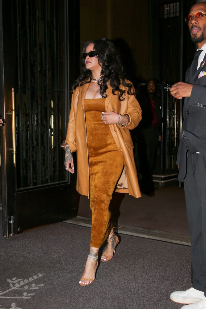 Rihanna Boobs Bursting Out of Ultra-Tight Dress on the Streets of Manhattan