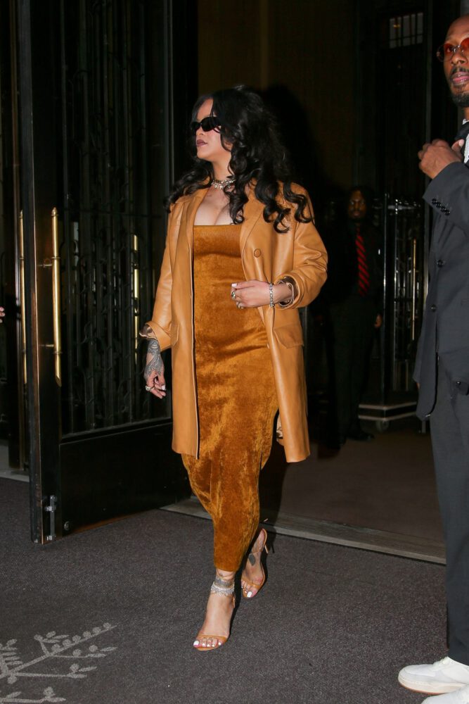 Rihanna Boobs Bursting Out of Ultra-Tight Dress on the Streets of Manhattan