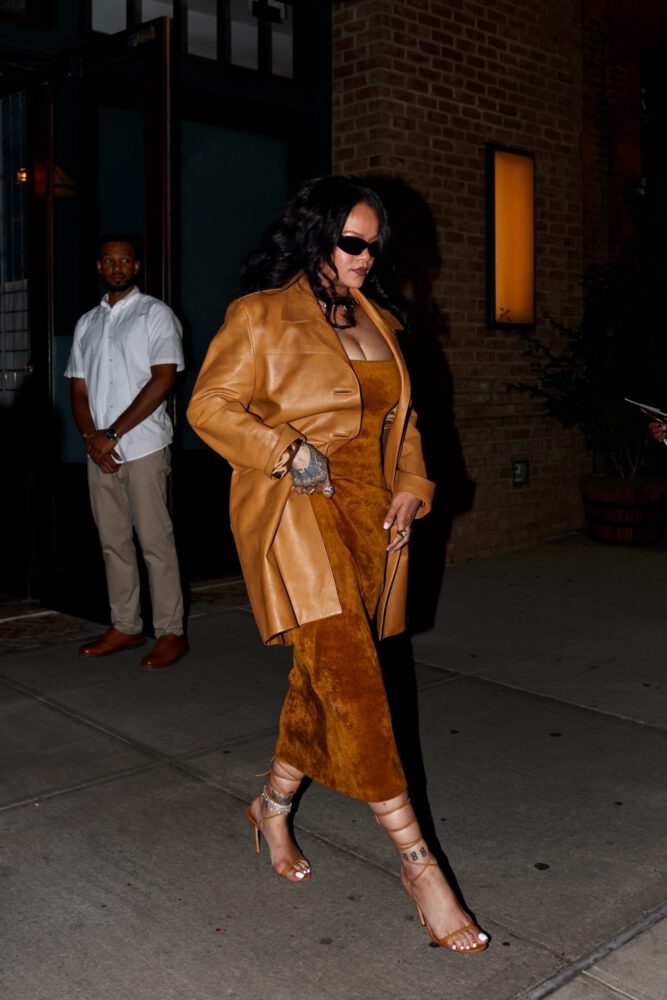 Rihanna Boobs Bursting Out of Ultra-Tight Dress on the Streets of Manhattan