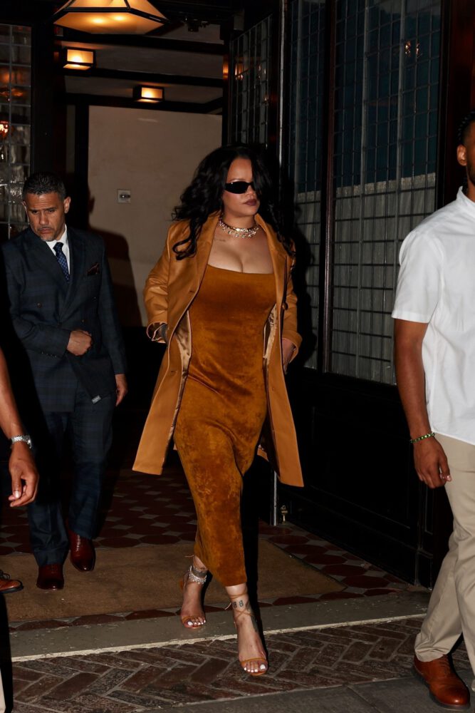 Rihanna Boobs Bursting Out of Ultra-Tight Dress on the Streets of Manhattan