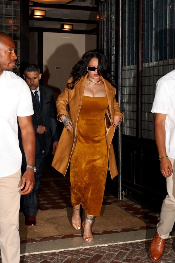 Rihanna Boobs Bursting Out of Ultra-Tight Dress on the Streets of Manhattan
