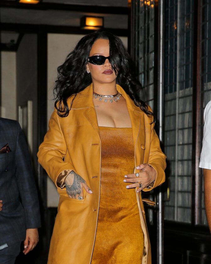 Rihanna Boobs Bursting Out of Ultra-Tight Dress on the Streets of Manhattan
