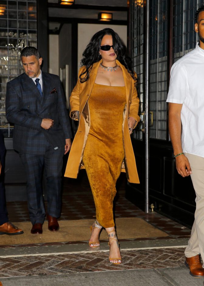 Rihanna Boobs Bursting Out of Ultra-Tight Dress on the Streets of Manhattan