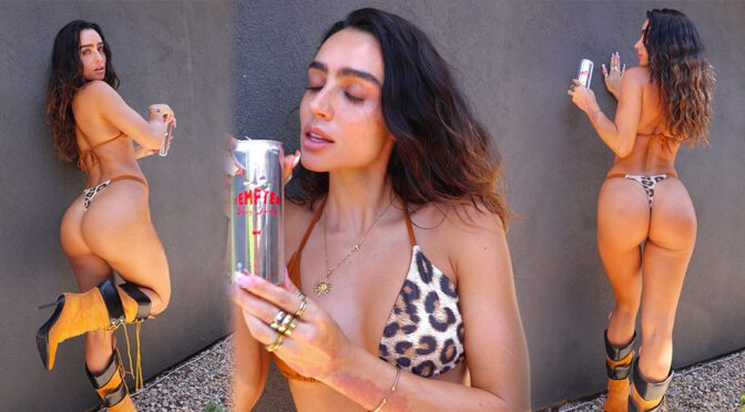 Sommer Ray's Steamy Thong & Boots Squat Flaunts Ass for Tempted Drink Shoot