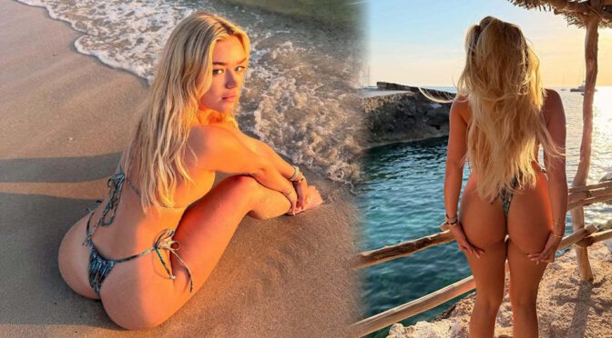 Stunning Katie Sigmond Dazzles in Minimal Bikini Bottoms During Fiery Photoshoot