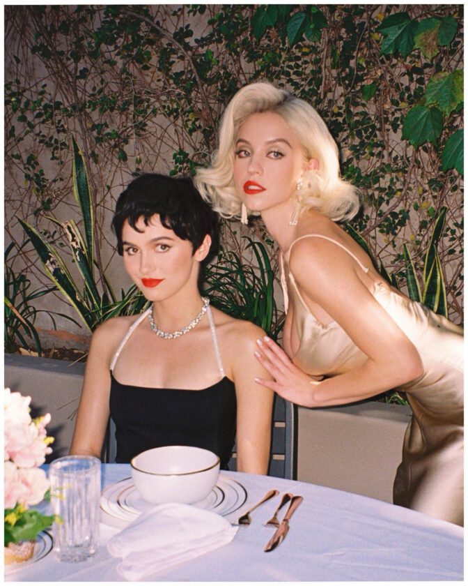 Sydney Sweeney Stuns with Bold Cleavage Alongside Maude Apatow in Vintage-Inspired Photoshoot