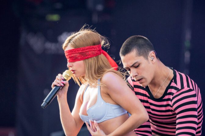 Addison Rae Sizzles in Sultry Blue Lingerie at Roskilde Exposing Major Cleavage and Leaving Fans Totally Nude of Composure