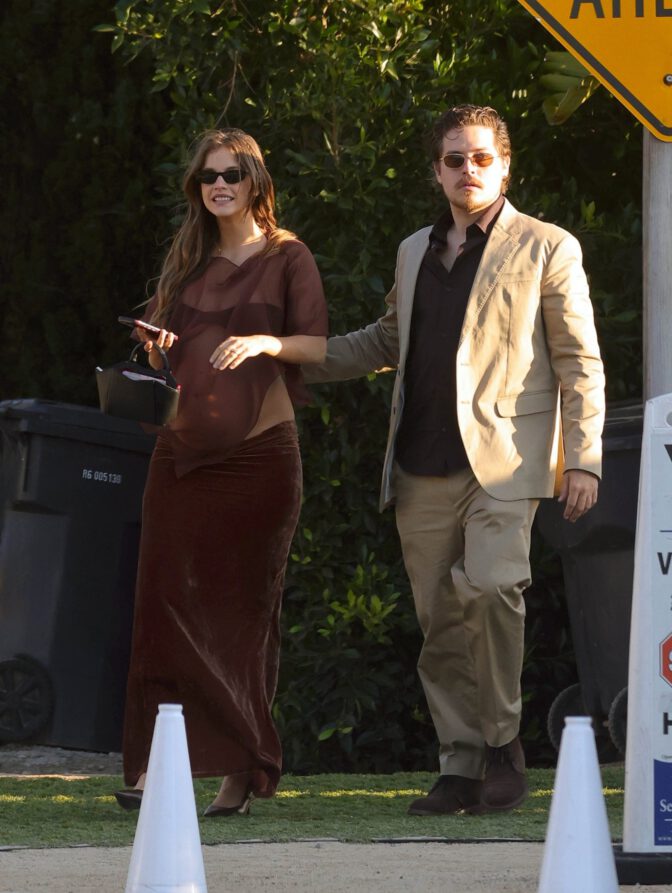 Barbara Palvin Sizzles in See-Through Outfit Exposing Her Sexy Baby Bump and Cleavage in Daring Pregnancy Fashion Statement