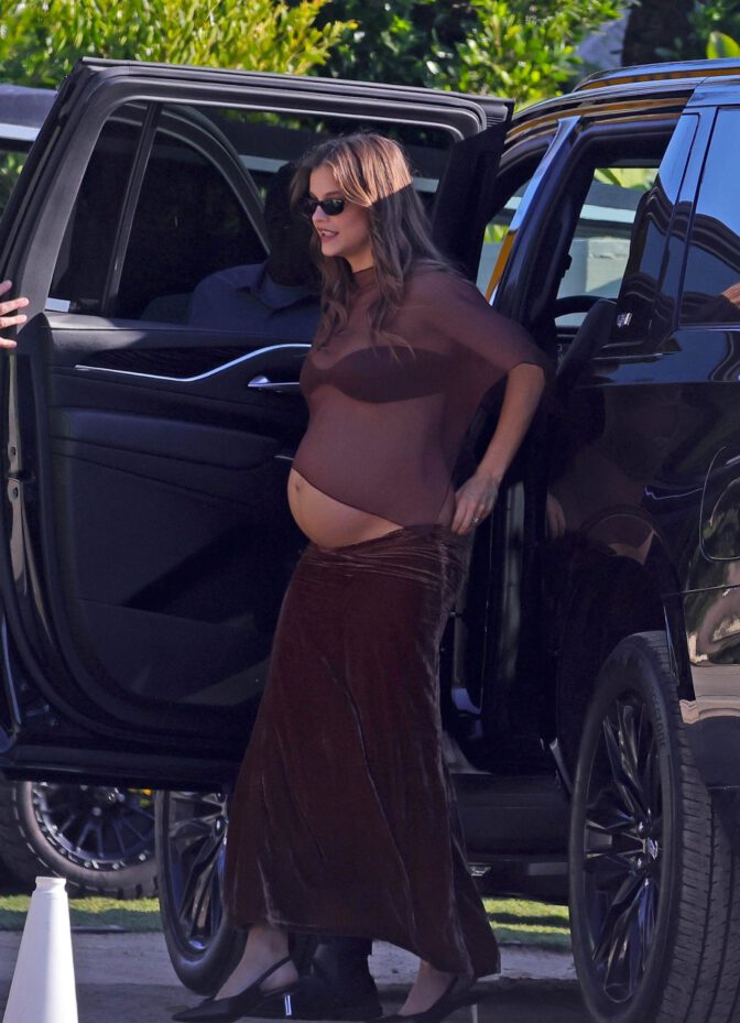 Barbara Palvin Sizzles in See-Through Outfit Exposing Her Sexy Baby Bump and Cleavage in Daring Pregnancy Fashion Statement