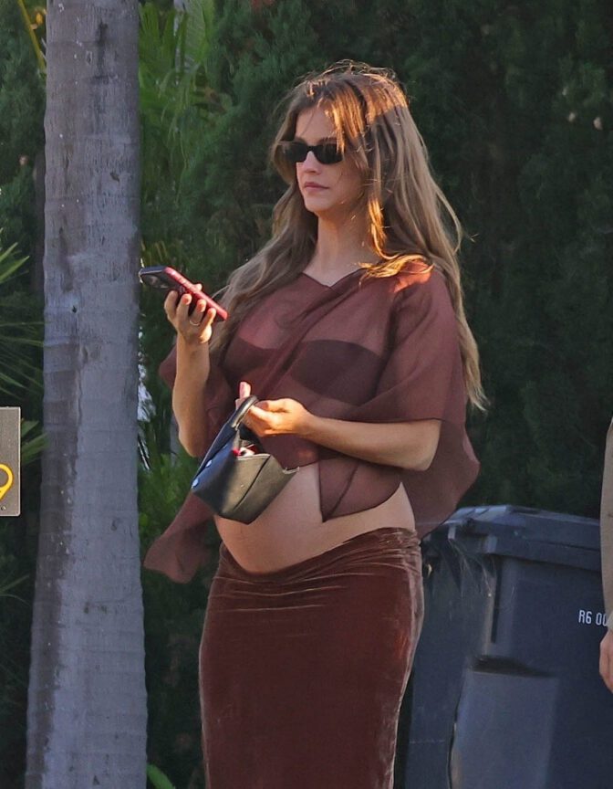 Barbara Palvin Sizzles in See-Through Outfit Exposing Her Sexy Baby Bump and Cleavage in Daring Pregnancy Fashion Statement