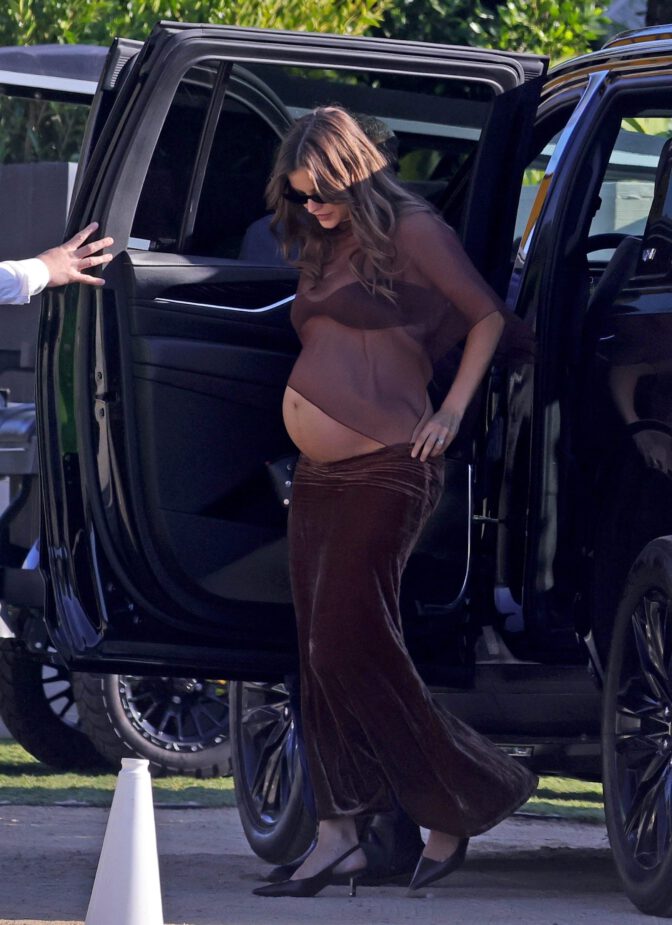 Barbara Palvin Sizzles in See-Through Outfit Exposing Her Sexy Baby Bump and Cleavage in Daring Pregnancy Fashion Statement