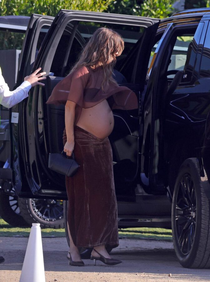 Barbara Palvin Sizzles in See-Through Outfit Exposing Her Sexy Baby Bump and Cleavage in Daring Pregnancy Fashion Statement