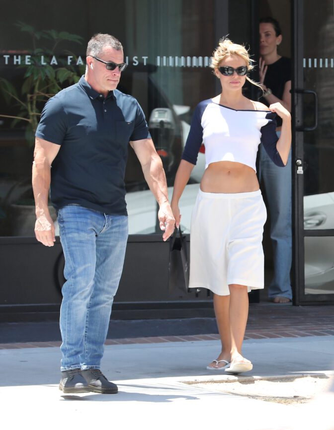 Brooks Nader Sizzles in Public with Braless Boobs and Naked Midriff on Full Display